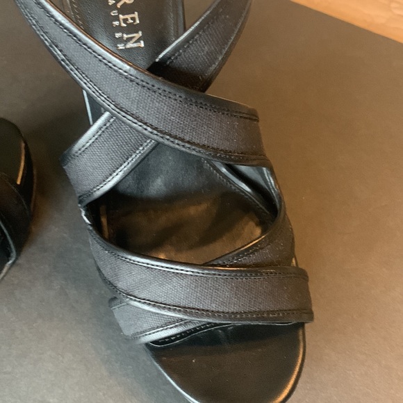 Lauren Ralph Lauren Black Crisscross Platform Heels - Picture 7 of 10